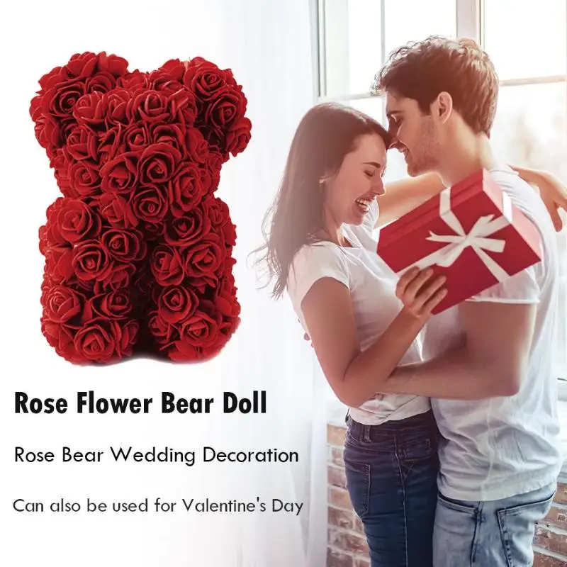 

Rose Bear Doll Wedding Party Bedroom Decoration Valentine Day Girlfriend Anniversary Gift Bath Flower Also Use Bath products