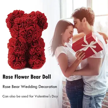 

Rose Bear Doll Wedding Party Bedroom Decoration Valentine Day Girlfriend Anniversary Gift Bath Flower Also Use Bath products