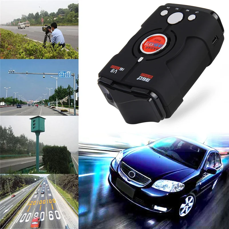 

V8 360 Degrees Radar Detector 16 Band Scanning Car Speed Testing System Only For Russian Language Country