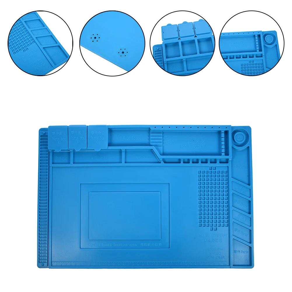 Koop EASY S 160 45x30cm Warmte Isolatie Siliconen Pad Bureau Mat Onderhoud Platform Voor BGA Solderen Reparatie Station Met Magnetische S