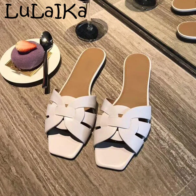 

2019 Brand Woman Round Head Solid Color Sandals Fashion New Summer Beach Shoes Lady Non-slip Outdoor Indoor Slippers Size 34-41