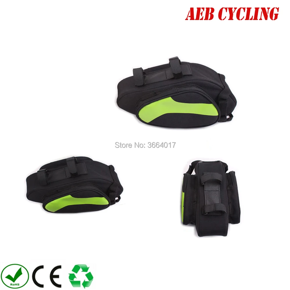 Clearance Free shipping small trianle storage bag seat tube bag for 36V 48V small triangle Li-ion battery with belt for folding bike 2