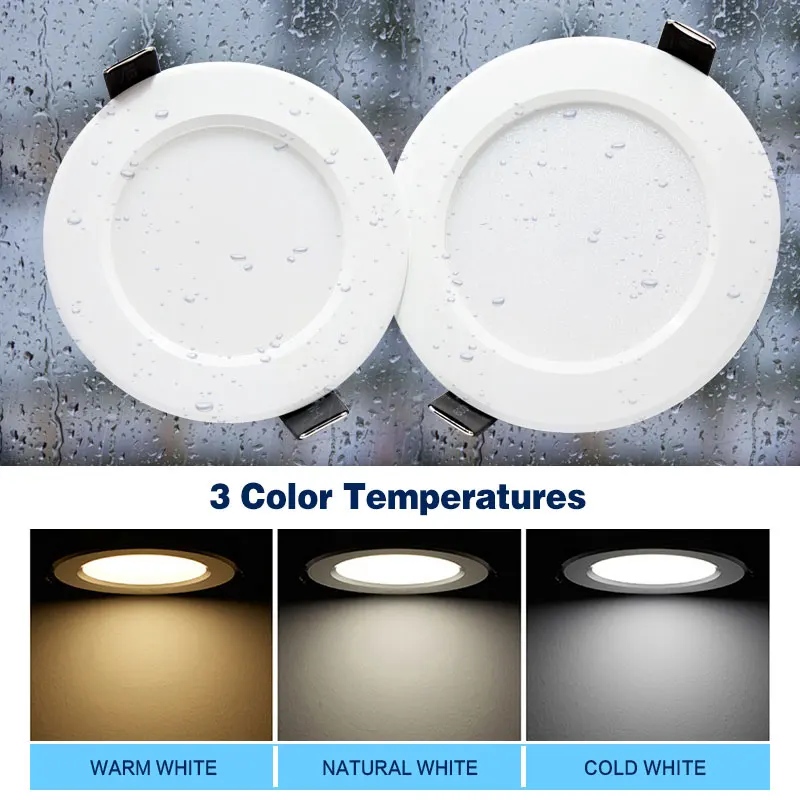 Dimmable Waterproof LED Downlight AC220V 230V 5W 7W 9W 12W 15W 18W 24W LED indoor Lamp Recessed LED Spot Light For Bathroom