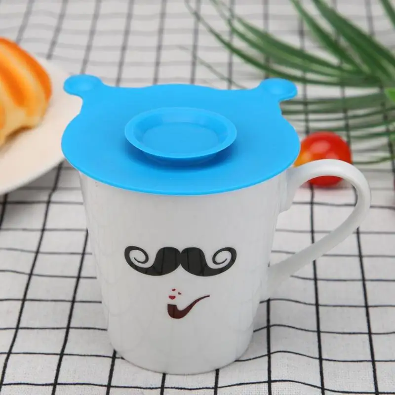 

1 Pcs Novelty Bear Silicone Cup Cover leak-proof Cups lid Anti-dust Reusable Drinking Cup Seal Cover Heat-resistant Thermal Lids