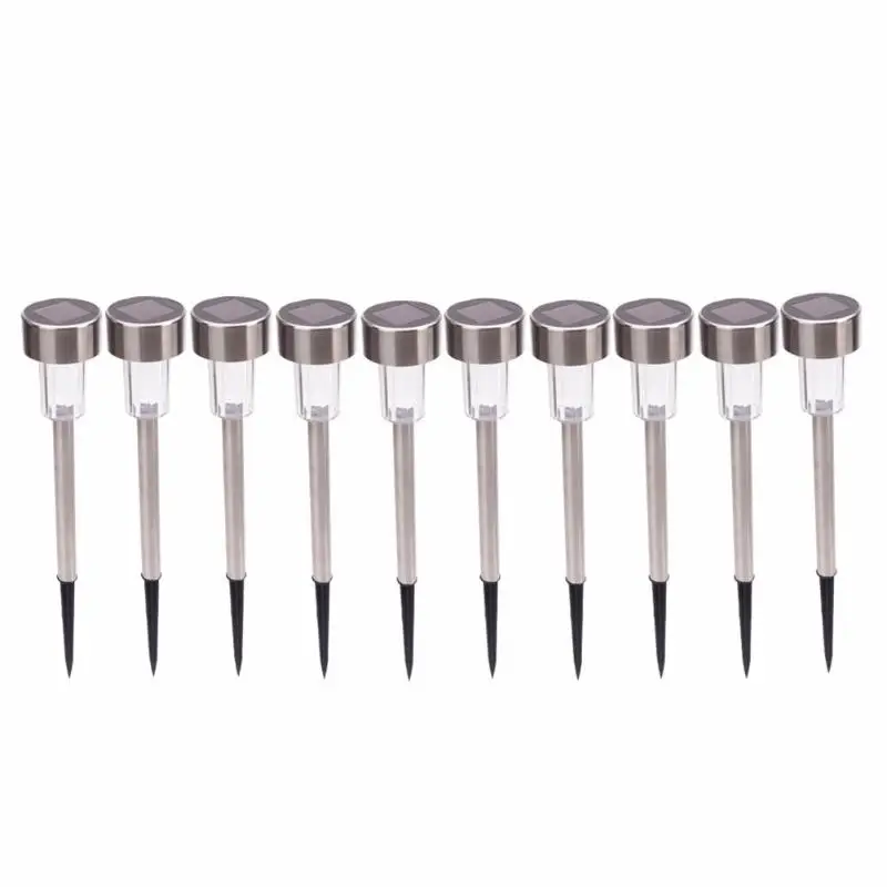 

10pcs/set 5W Solar LED Lawn Lamps Outdoor Landscape Garden Spike Lights Solar Energy Stainless Steel + ABS + Plastic