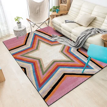 

Pink Pentagram Printed Carpets For Living Room Home Area rugs and carpet Bedroom Coffee Table Antiskid Floor Mats Study Room Rug
