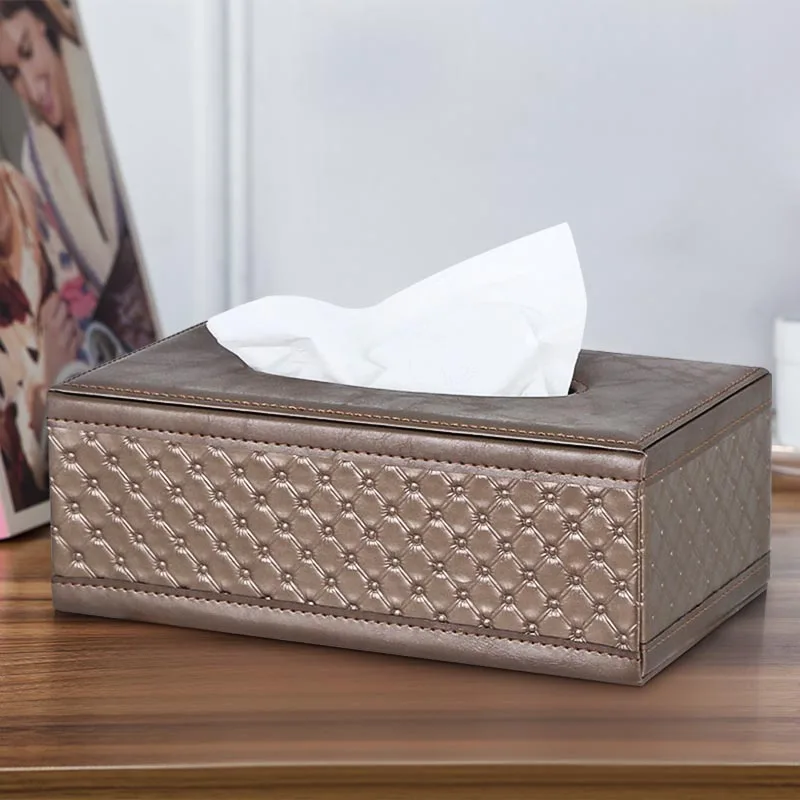 1pc Tissue Box Square Wooden Napkin Holder Paper Case for Car Shop Office 