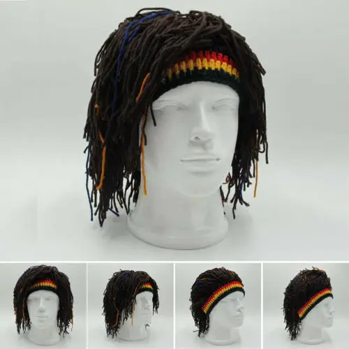 Регги дреды унисекс Jamaican трикотажная Женская плетеная шляпа Rasta Hair Hat|Мужская