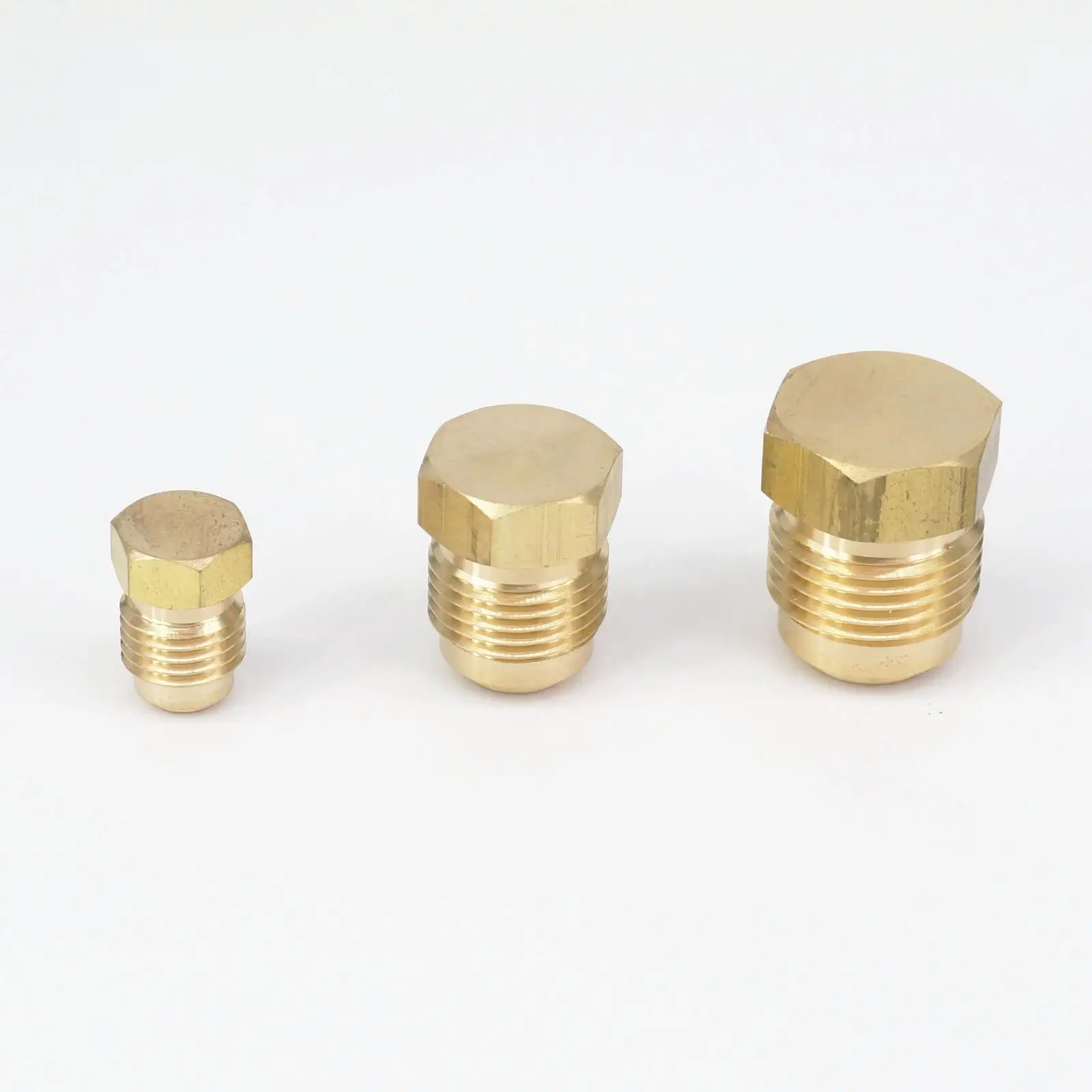 

2pcs Flare Thread 3/8" 7/16" 1/2" 5/8" 3/4" UNF Male Hex End Plug Brass SAE 45 Degree Pipe Fittings Connectors 1000PSI