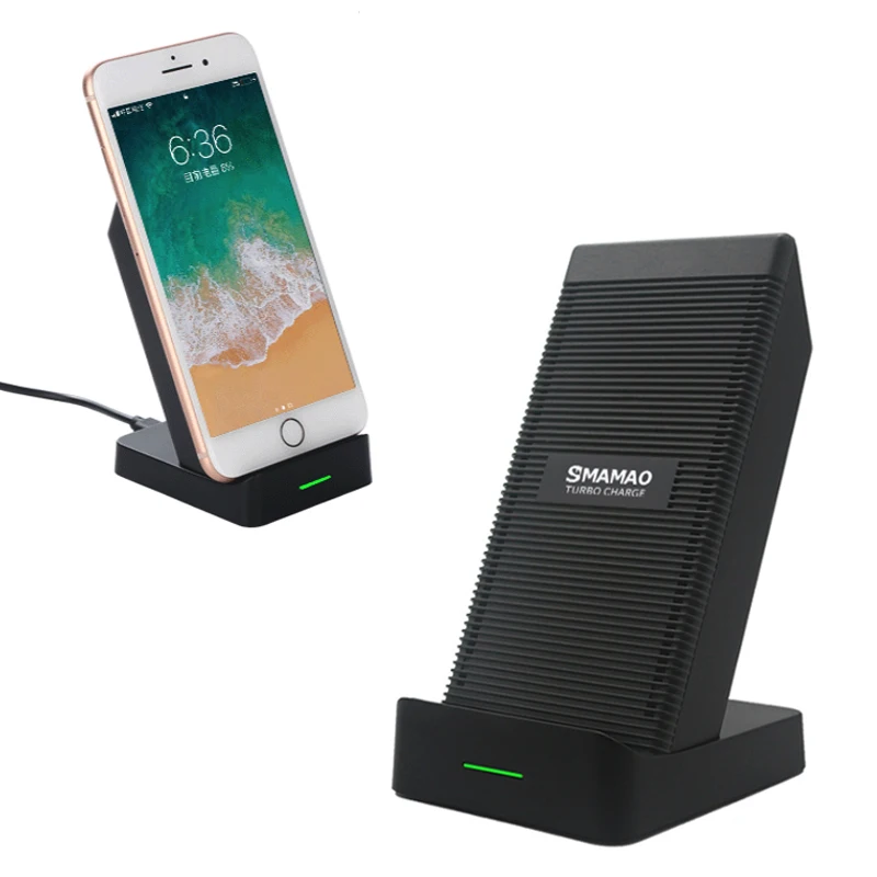 

QI Wireless Charger Mobile Phone Fast Wireless Charger Built-In Fan Heat Reduction Quick Charging Stand For IPhone Samsung