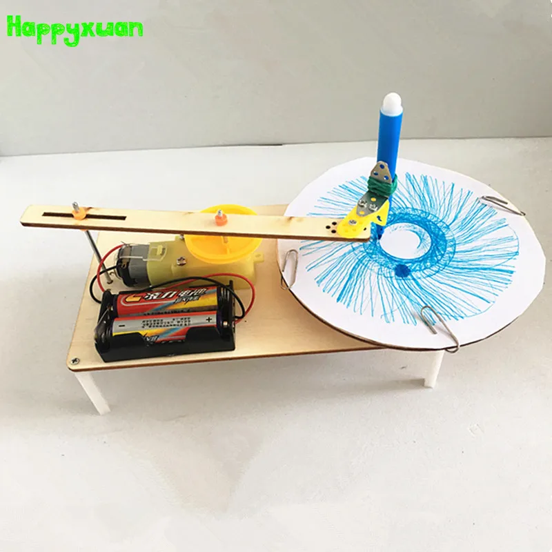 

Happyxuan DIY Electric Plotter Drawing Robot Model Educational Kit Kid Montessori Science Discover Toy Invention Innovation 2018