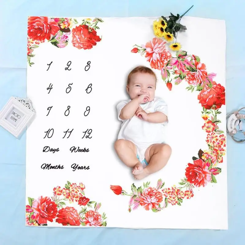 Фон для детской фотосъемки с Одеяло фон Многофункциональный милый Цветочный принт фотографические реквизиты для новорожденных ежегодно ежемесячно веху