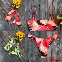 Ананас/кленовый лист мягкие бикини и бюстгальтер набор женский купальник бандо пуш-ап треугольные купальники купальный костюм Пляжная одежда