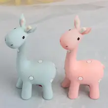 Смола Жираф Миниатюрный синий домашний стол микро Пейзаж украшения мультфильм Жираф Рисунок Статуя инструменты для украшения торта