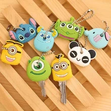 

1pc Creative Keychain Antistress Key Cover Cap Cartoon Cute Gags Practical Jokes Key Protection Key Ring Key Cap Creative Gift