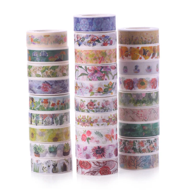 

Beautiful Flowers Washi Tape Cute Potted Green Plants Decorative Adhesive Masking Tapes For Scrapbooking Diy Albums Kids Gift