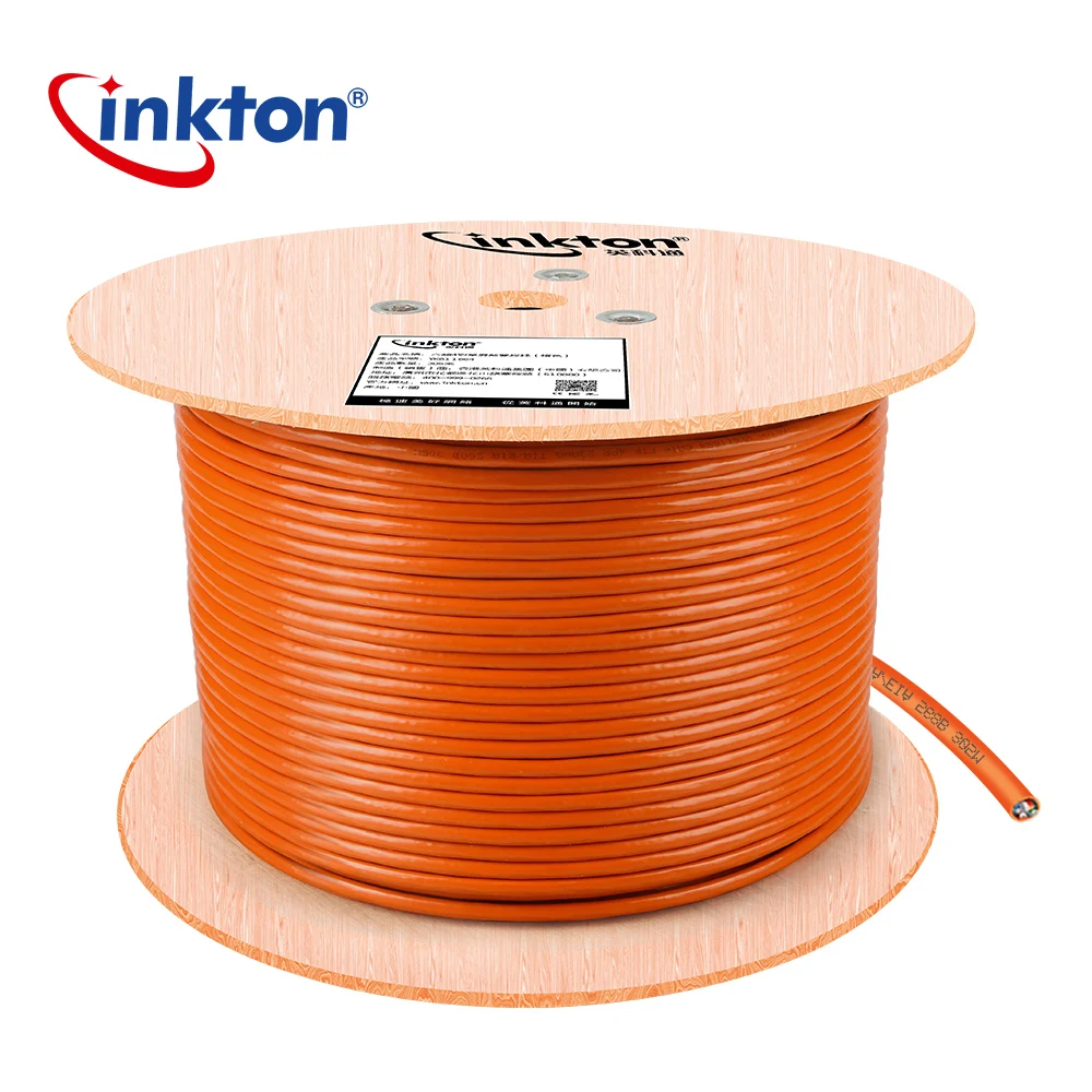 Cat6 Ethernet кабель 305 м 23AWG твердая голая медь 550 мгц общая фольга щит (FTP) оранжевый