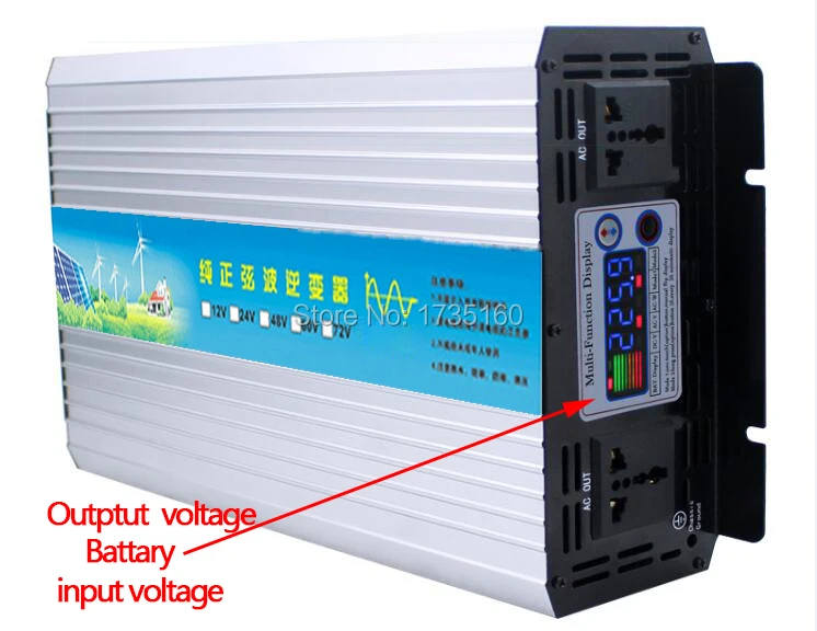 

multifunktion display inverseur de panneau solaire solar panel inverter 3000W Pure Sine Wave Power Inversor DC 12V TO AC 220V