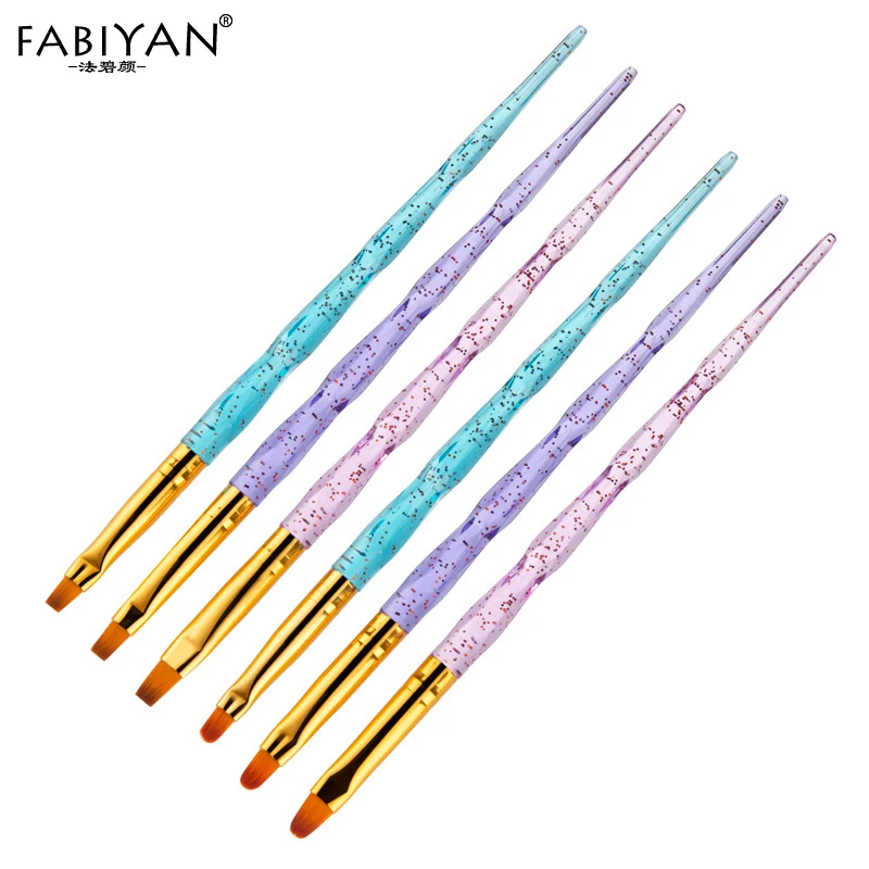 

Nail Art Flat Round French Acrylic UV Gel Extension Builder Brush Flower Painting Drawing Pen Manicure Powder Clean Tool 3Pcs