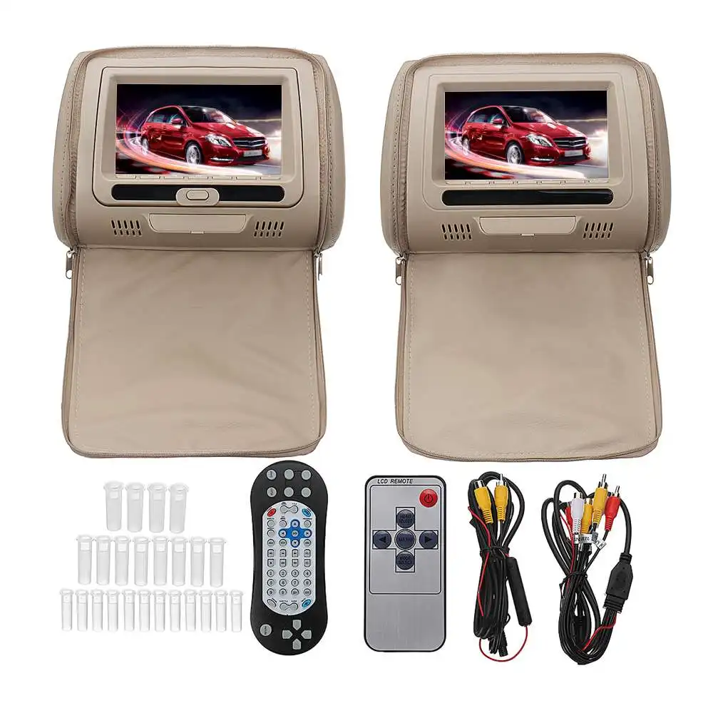 

7 Inch DVD+ AV Player for Car Headrest Monitor TFT Digital Screen Remote Control USB/SD/ Input Monitor Screen