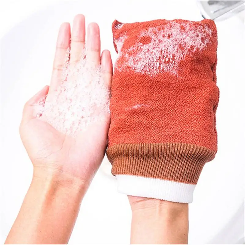 1 Pcs Washing Cotton Shower Bath Gloves Exfoliating Wash Skin Spa