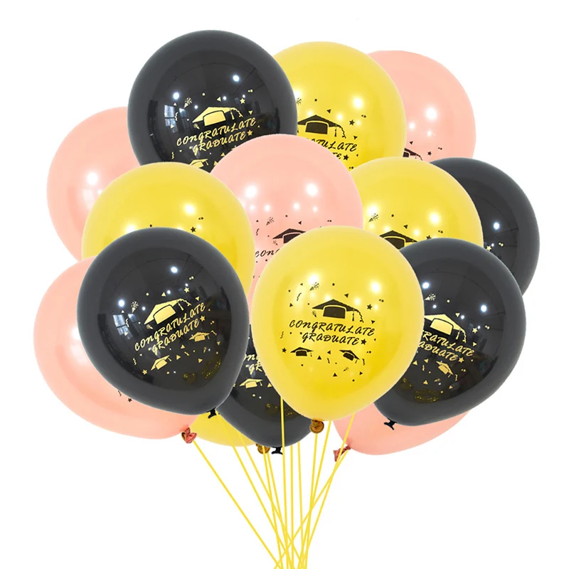 

10pcs/15pcs Graduation Latex Balloon Students Bachelor Cap Congratulation Graduation 2019 High School Congrats Balloons Set