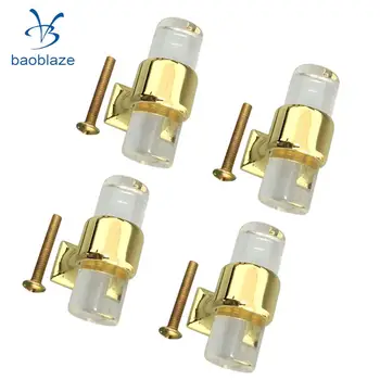 

4Pcs Acrylic Door Pull Knob Drawer Cabinet Cupboard Handle Hardware Gold