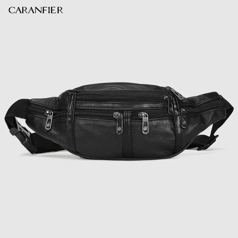 Модная Мужская поясная сумка CARANFIER из натуральной кожи забавные сумочки с