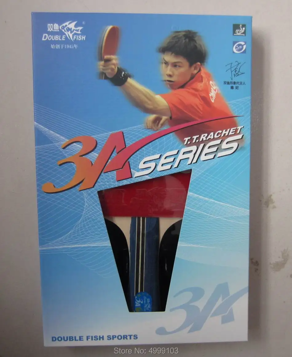 

Original double fish finished table tennis racket 3A-C 3AC FL long handle fast attack pure wood racquet sports