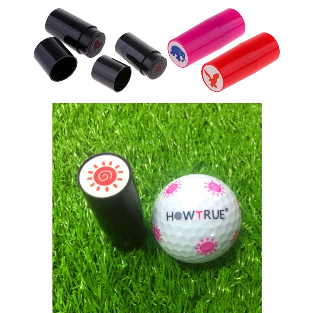 

4 Pieces Quick Drying Golf Ball Stamper Golfer Stamp Marker Training
