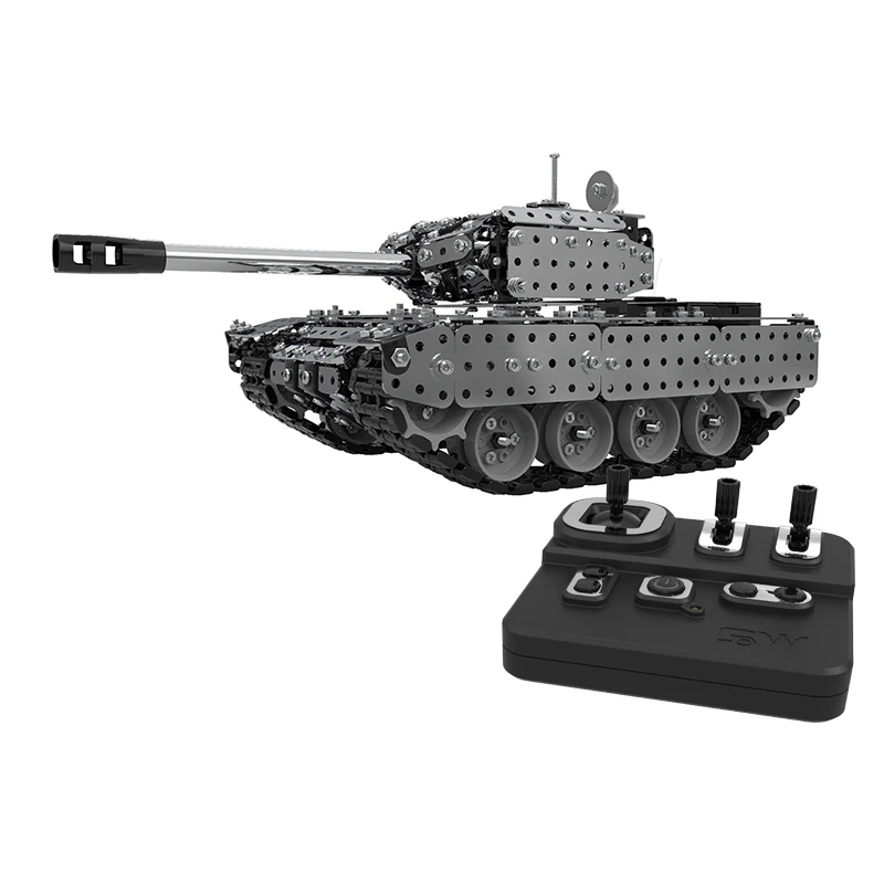 

Stainless Steel Assembly RC Tank IR Remote Control Toy Kit RC Military Tank Set Bricks Compatible With Model Building Blocks