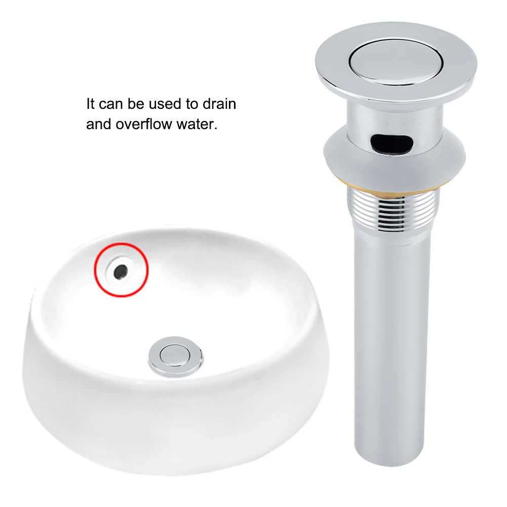 

1Pcs Stainless Steel Sink Drainer Chrome Shiny Sink Waste Stopper Overflow Bathroom Supplies High Quality