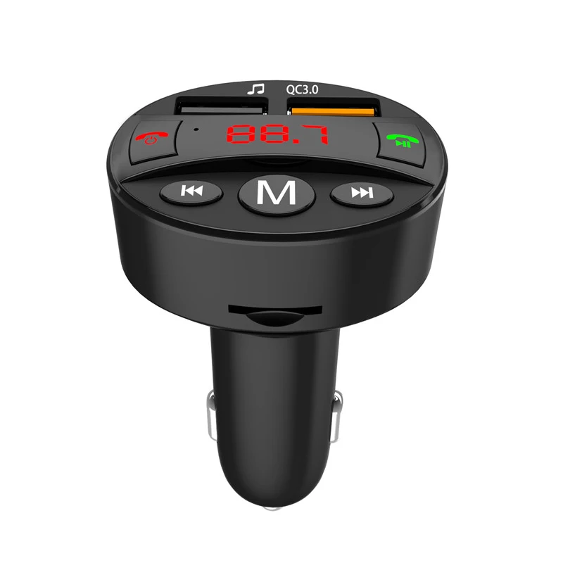 

HEVXM QC3.0 Quick Charger Bluetooth Car Kit FM Transmitter modulator USB Audio Mp3 Player Wireless for Phone Handsfree Car kit