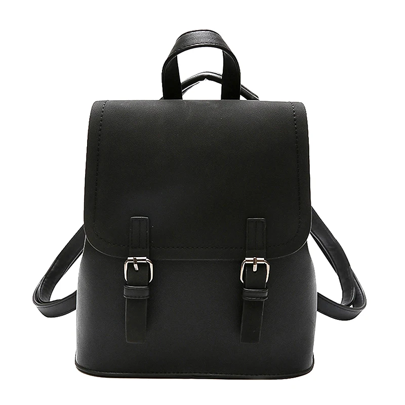 

Women'S Backpack Scrub Pu Leather Shoulder Simple Contrast Backpack