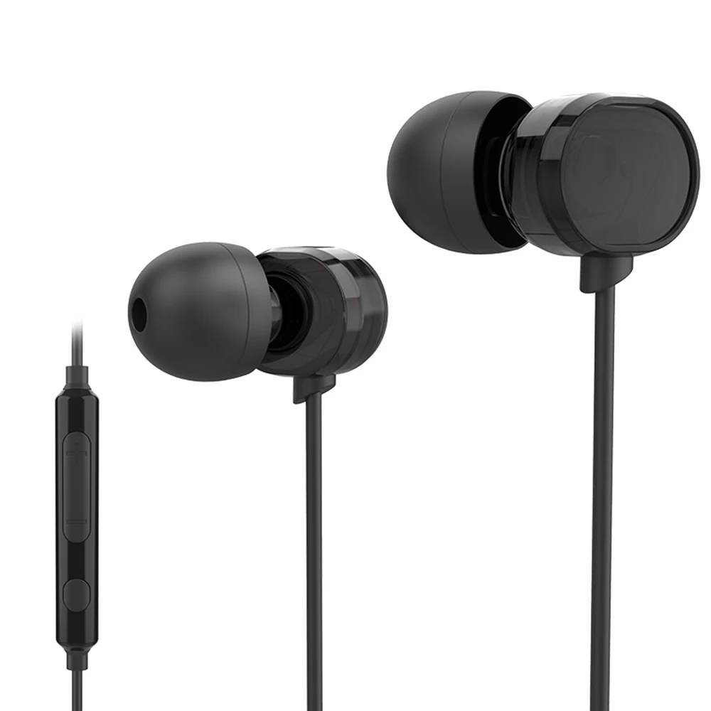 

T200 3.5mm Earphone with Mic Line Control Headsets Binaural Sound Earbuds Music Headphones for Mobile Phones Tablet Laptops