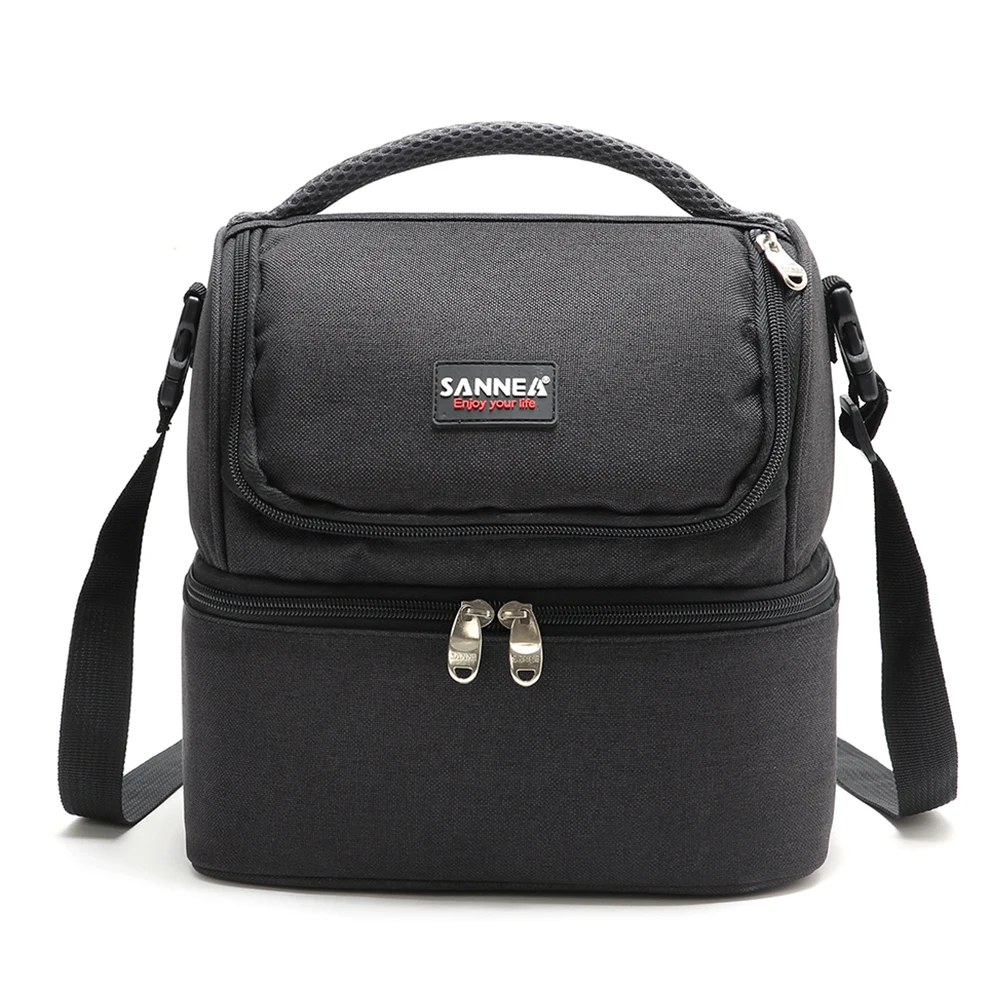 

Lixada 7L Double-Deck Insulated Bag Cooler Lunch Tote Box Bento Picnic Bag Outdoor Camping BBQ Picnic Cooler Tote Lunch Bag