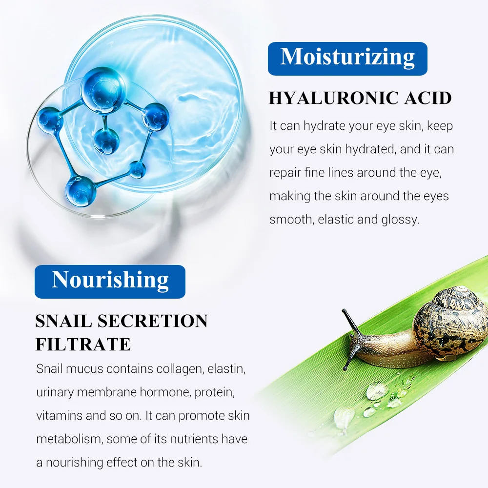 Lanbena Hyaluronic Acid Eye Cream Eliminating Puffiness Eye Bags Dark Circle Repairing Soothing Replenishing Anti Winkles 20g