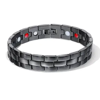 

Black Men's Health Bracelets & Bangles Energy bracelet Steel Charm Bracelet Jewelry for Man