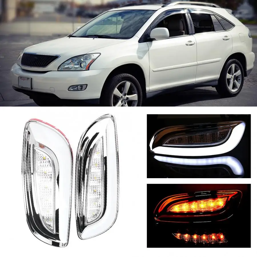 

1 Pair Car 2 Color LED Daytime Running Light with Turn Signal Light for Lexus RX330 RX350 2003-2009 Car Styling