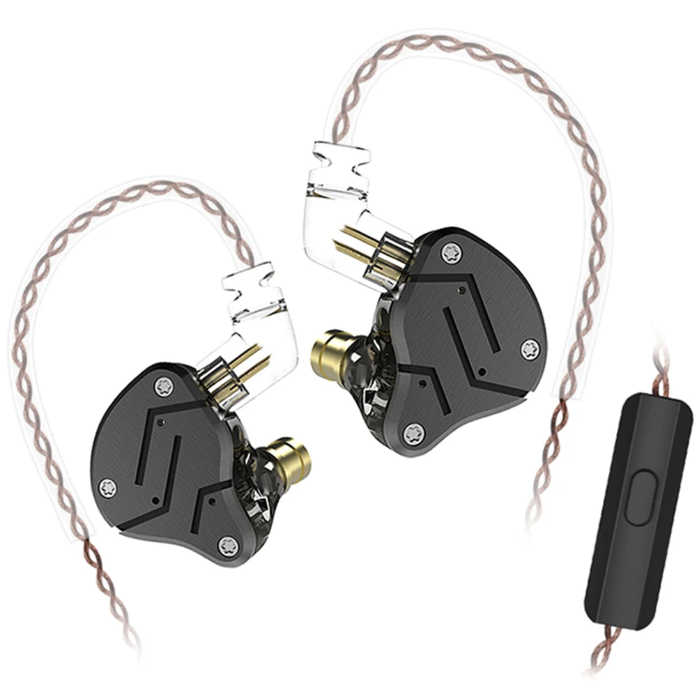 KZ ZSN Проводные шумоподавления в ухо гибридные наушники 1BA + 1DD HIFI бас гарнитура