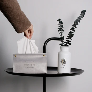 

Container Towel Napkin Tissue Holder Ins Nordic Leather Tissue Box Paper Dispenser Tissue Holder Case For Office Home Decorati