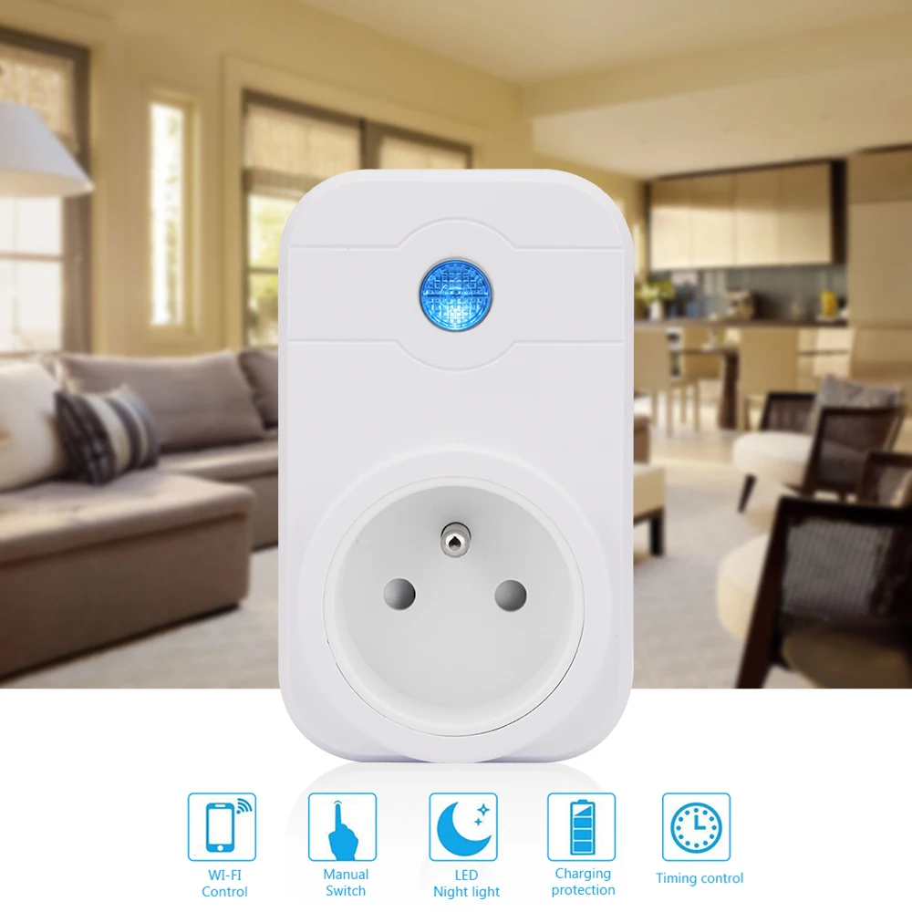 

Wi-Fi Timer Sockets Smart Plug Remote Control Home Device From Anywhere And Wifi Outlet For Alexa Google