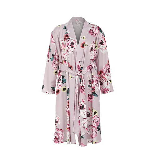 Беременных Для женщин цветок средства ухода за кожей для будущих мам пижамы Ночная Рубашка Грудное вскармливание пижамы кимоно Банный халат, ночная рубашка, одежда для сна