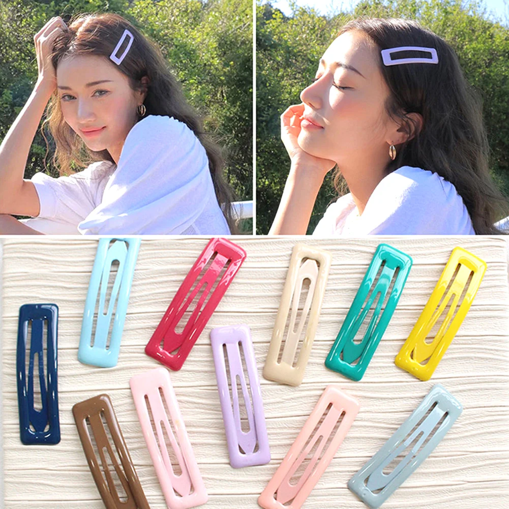 

1PC Fashion Candy Color Square BB Clips Women Girls Alloy Solid Color Rectangle Hairpins Barrettes Hairgrips Hair Accessories