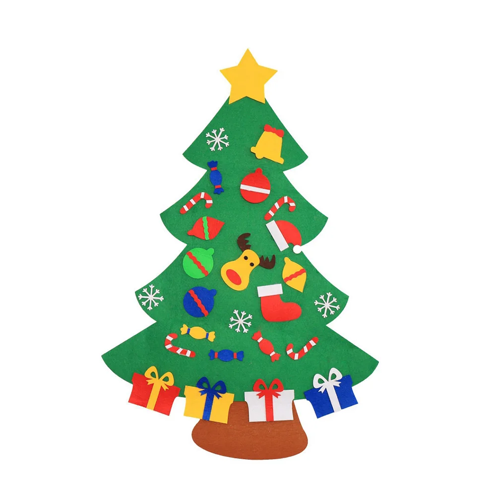 

1 Set of DIY Christmas Tree Magic Funny Creative Felt Puzzle Jigsaw Decoration for Party Christmas Playing Festival