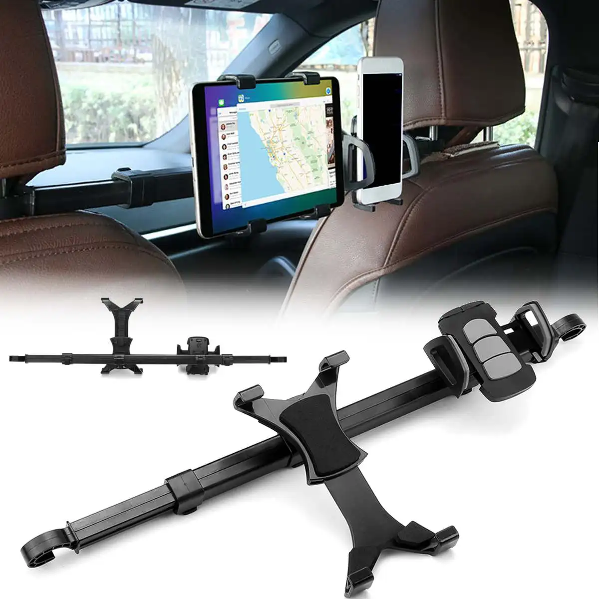

360 Degree Rotating Bracket Car Back Seat Headrest Mount Holder Tablet Pad Smart Phone Extendable Storage Stands Car Game Rack