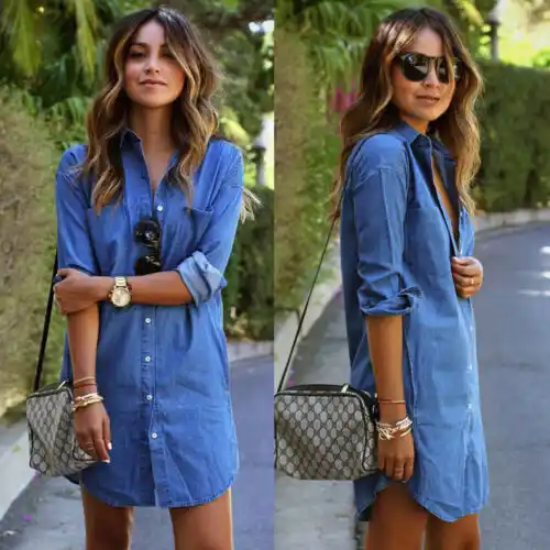 blue jean t shirt dress