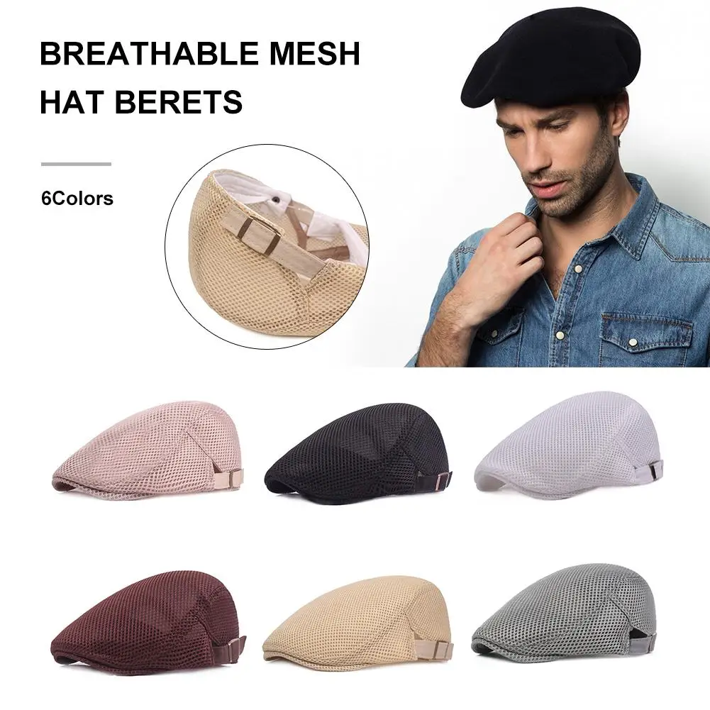 

Mesh Cap Berets Spring Autumn Summer Style Breathable Sun Protection Silk Mesh Beret Hat For Men And Women Unisex Couple Hats