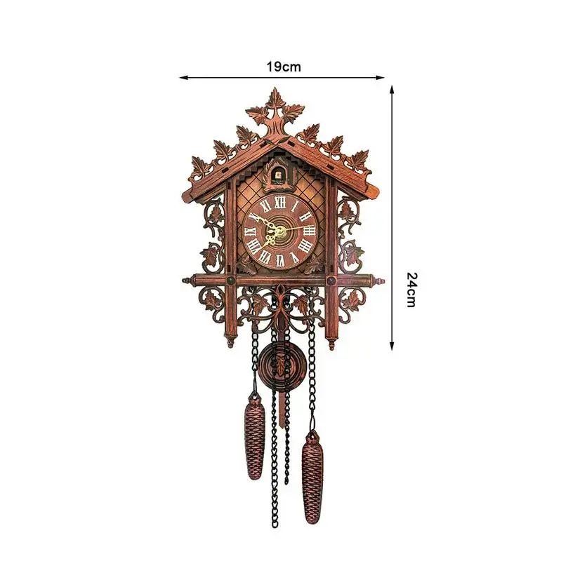 Лидер продаж, винтажные домашние декоративные настенные часы с птицами, подвесные деревянные часы с огурцом, часы для гостиной, маятниковые часы, художественные часы