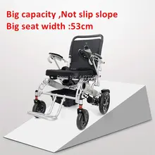 2019 Free shipping Big seat wides: 53CM; cheap price disabled folding electric wheel chair with lithium battery